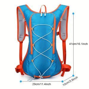 Outdoor Hydration Pack with Reflective Accents, Normal Waterproof Polyester Cycling Backpack with Water Bladder Compatibility